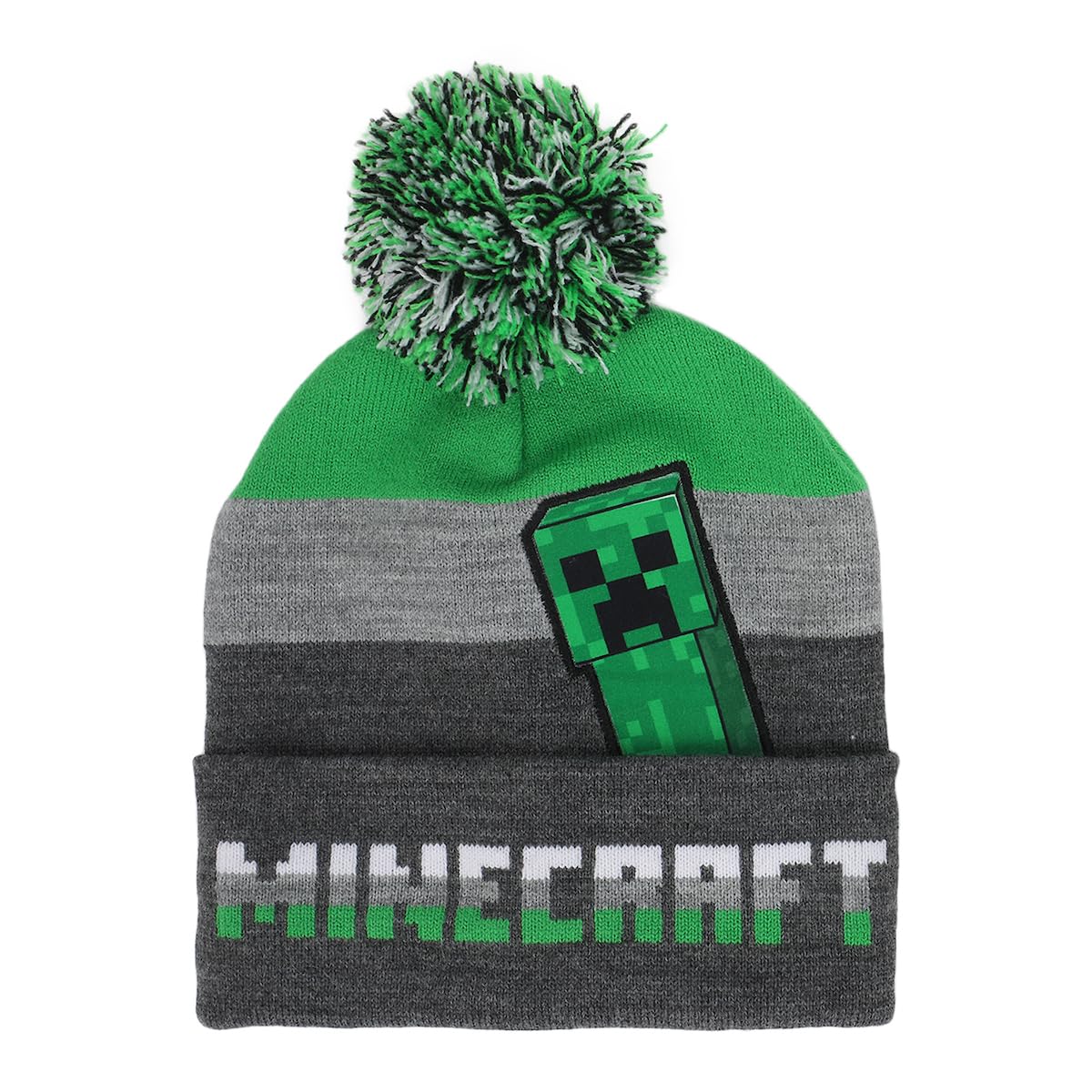 Minecraft Creeper Character Youth Beanie and Gloves Set