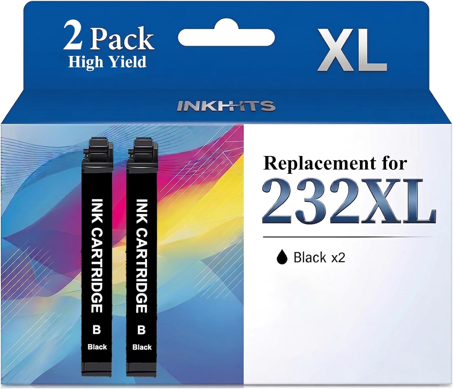 for 232XL Black Ink Cartridges (2-Pack) Remanufactured Replacement for Epson 232XL Ink Cartridges Combo Pack Work with Epson Printer XP-4200 XP-4205 WF-2930 WF-2950, 2 Black