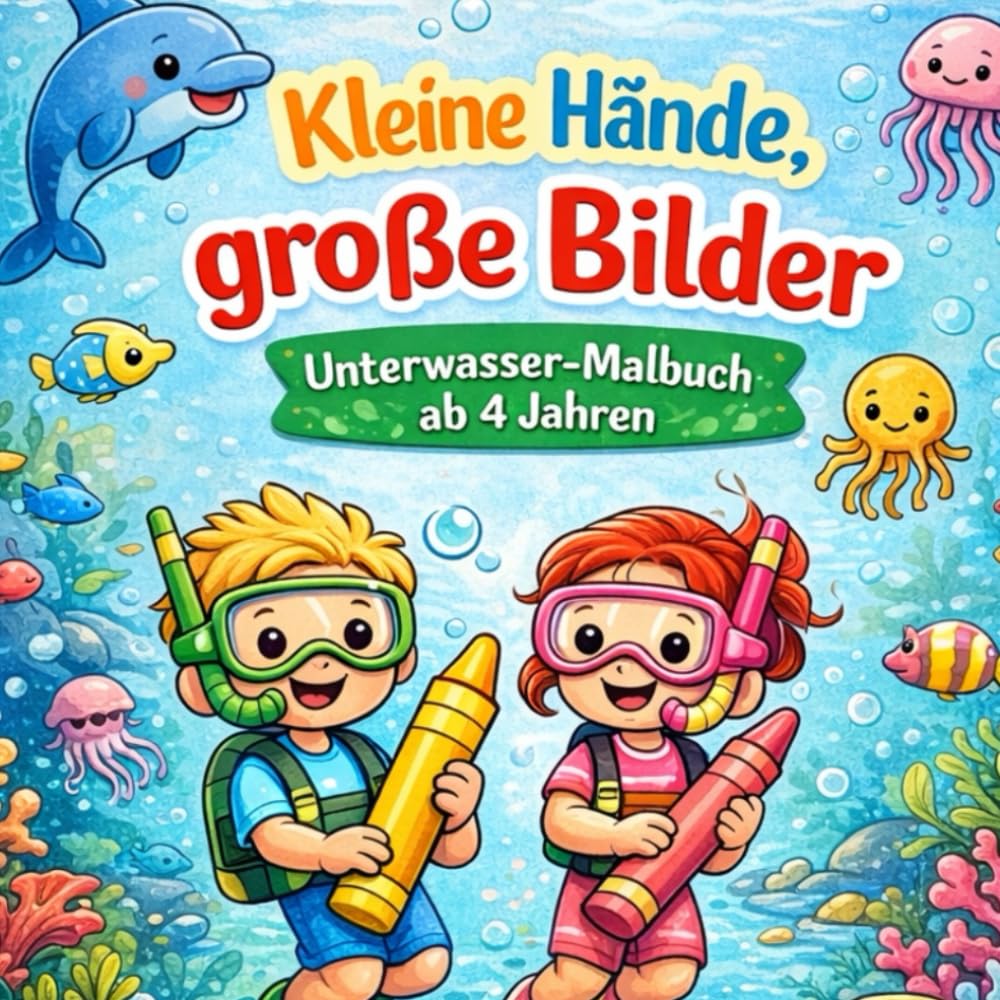 Unterwasser-Malbuch für Kinder ab 4 Jahren: Große Bilder zum Ausmalen für kleine Hände (Kleine Hände, große Bilder)
