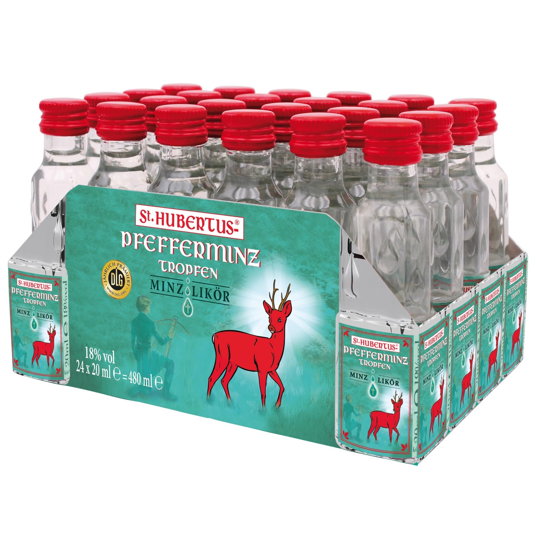 St. Hubertus-Tropfen Pfefferminz-Likör (24 x 0.02 l)
