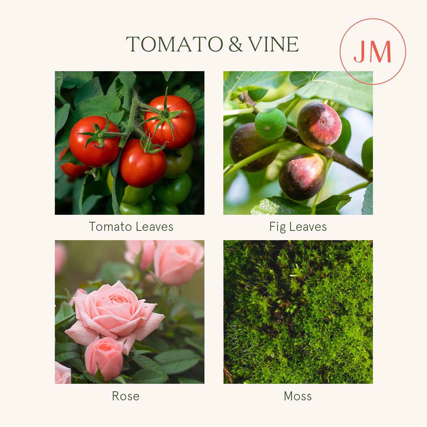LA JOLIE MUSE Velas perfumadas de tomate y vid para el hogar, cera de soja, 11 onzas