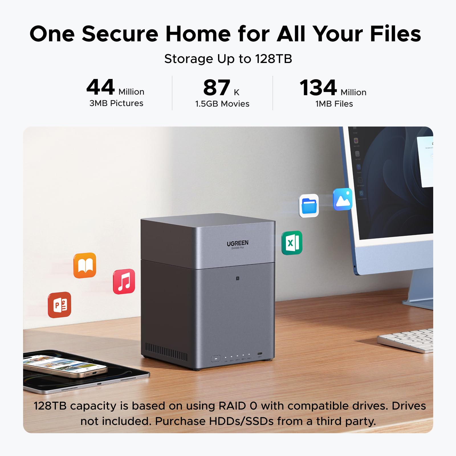 Amazon.com: UGREEN NAS DH4300 Plus 4-Bay Desktop NASync, Support
