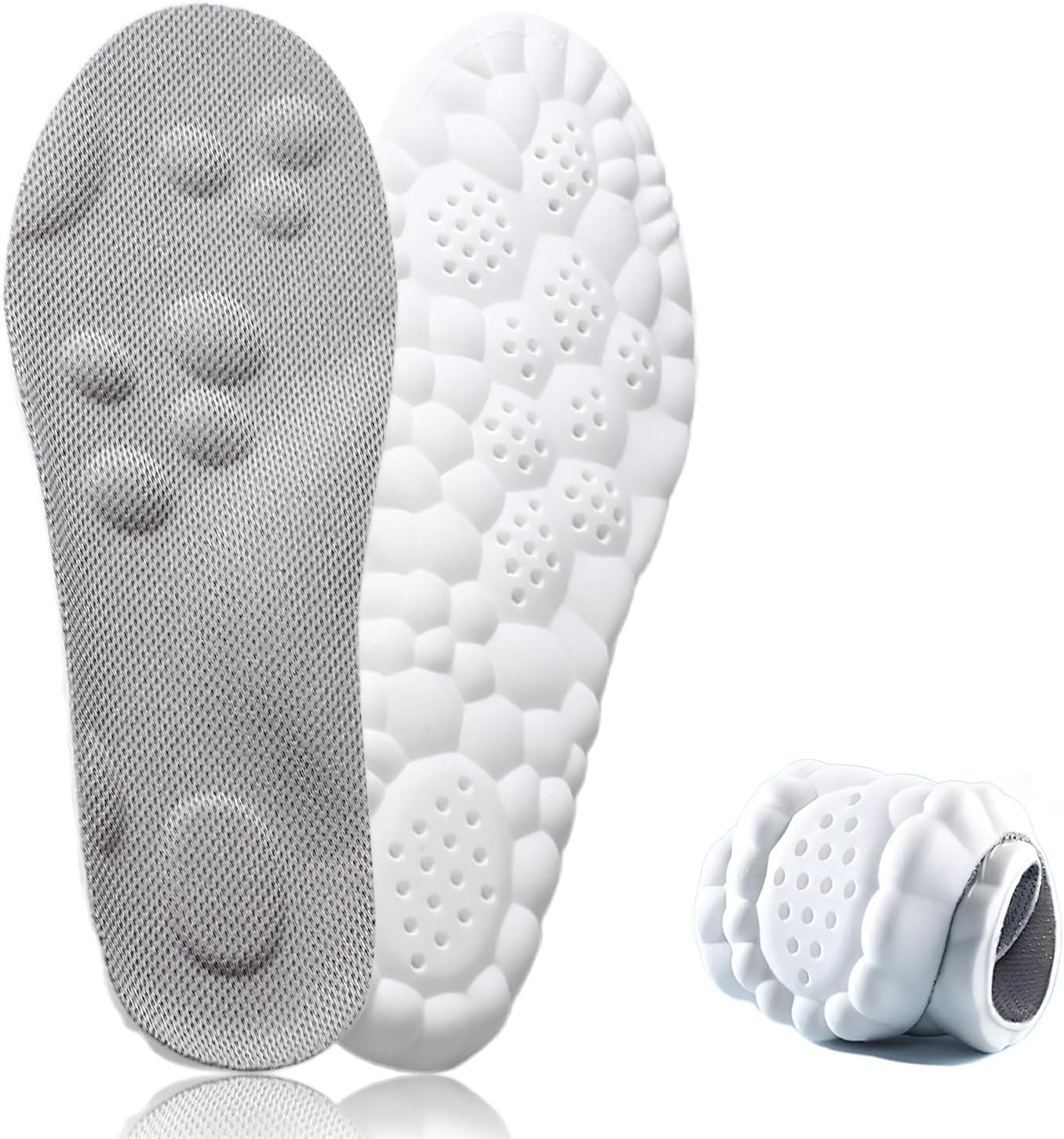 Memory Foam Cloud Insoles for Men and Women, 6D Soft Breathable Massage Shoe Inserts with Arch Support, Fit All Shoe Types for Standing, Walking, and Sports