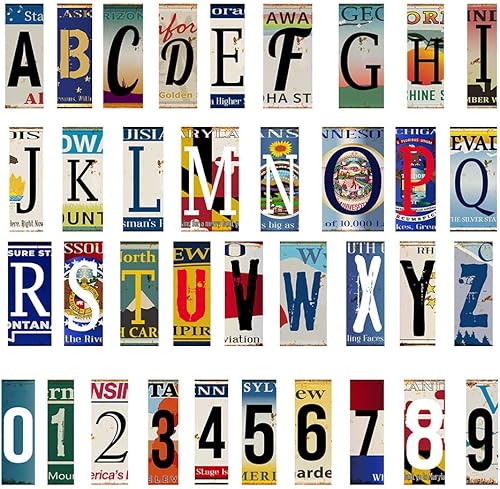 Miniatura 2 de Deargifts Placa de matrícula de Estados Unidos de los 50 Estados Unidos de América con letras y números, placa personalizada delantera de automóvil,