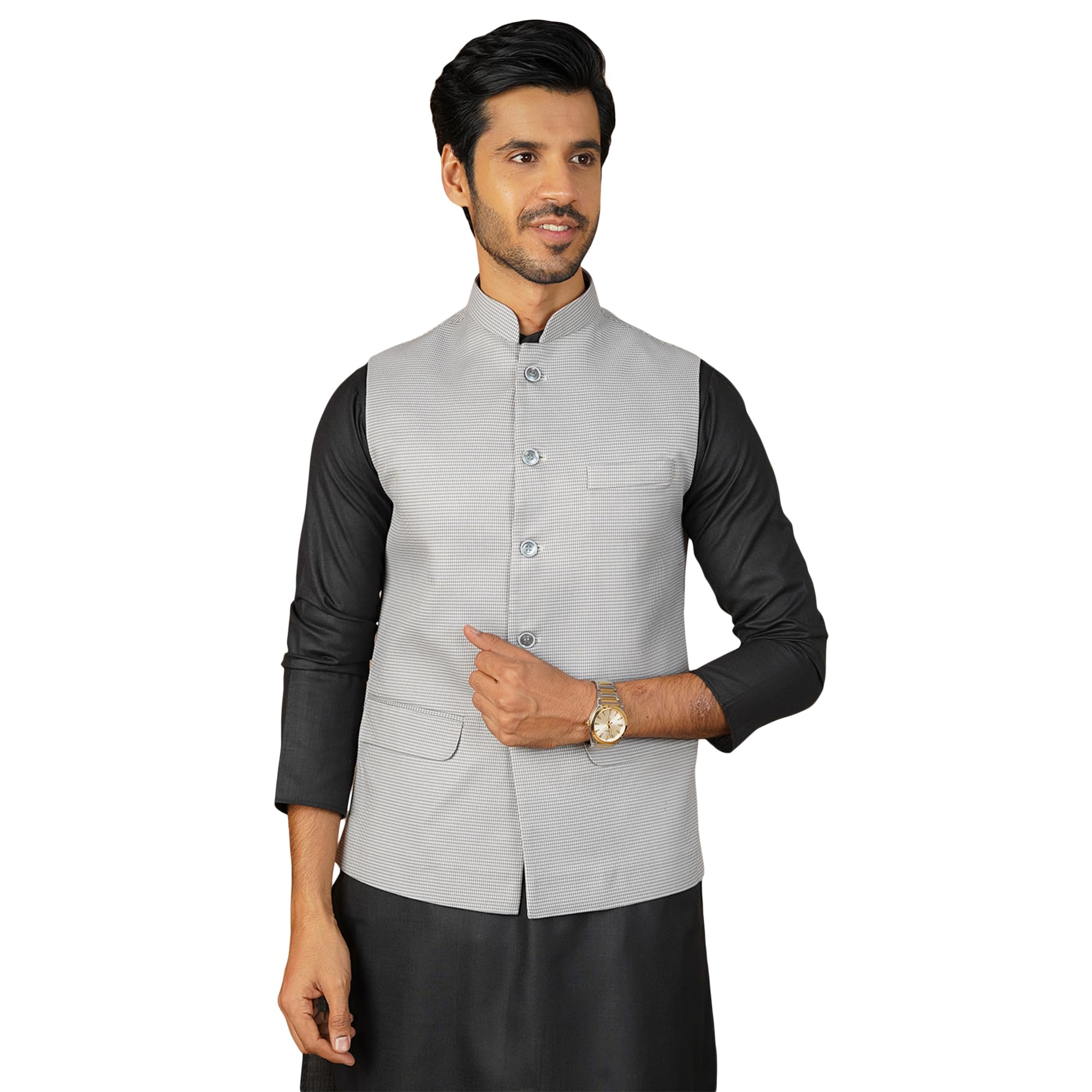 wintage Men's Cotton Brown Nehru Jacket-picture-47