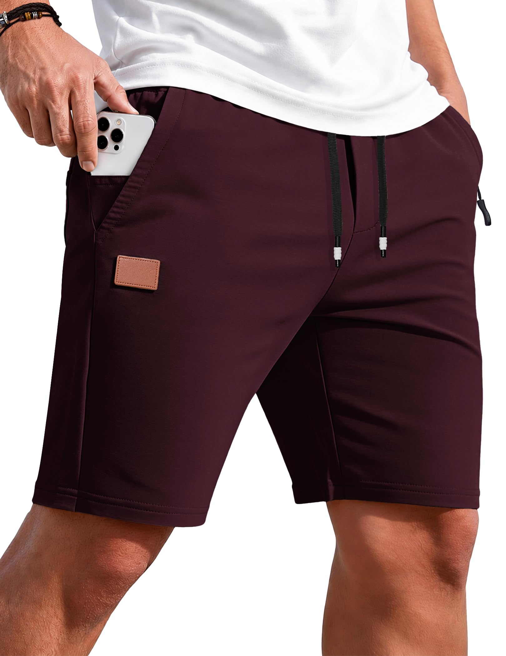 TARAINYA Sporthose Herren Kurz Zipper Baumwolle Kurze Hosen Shorts Sommer Sport Elastische Taille Kordelzug Stretch Mit Taschen