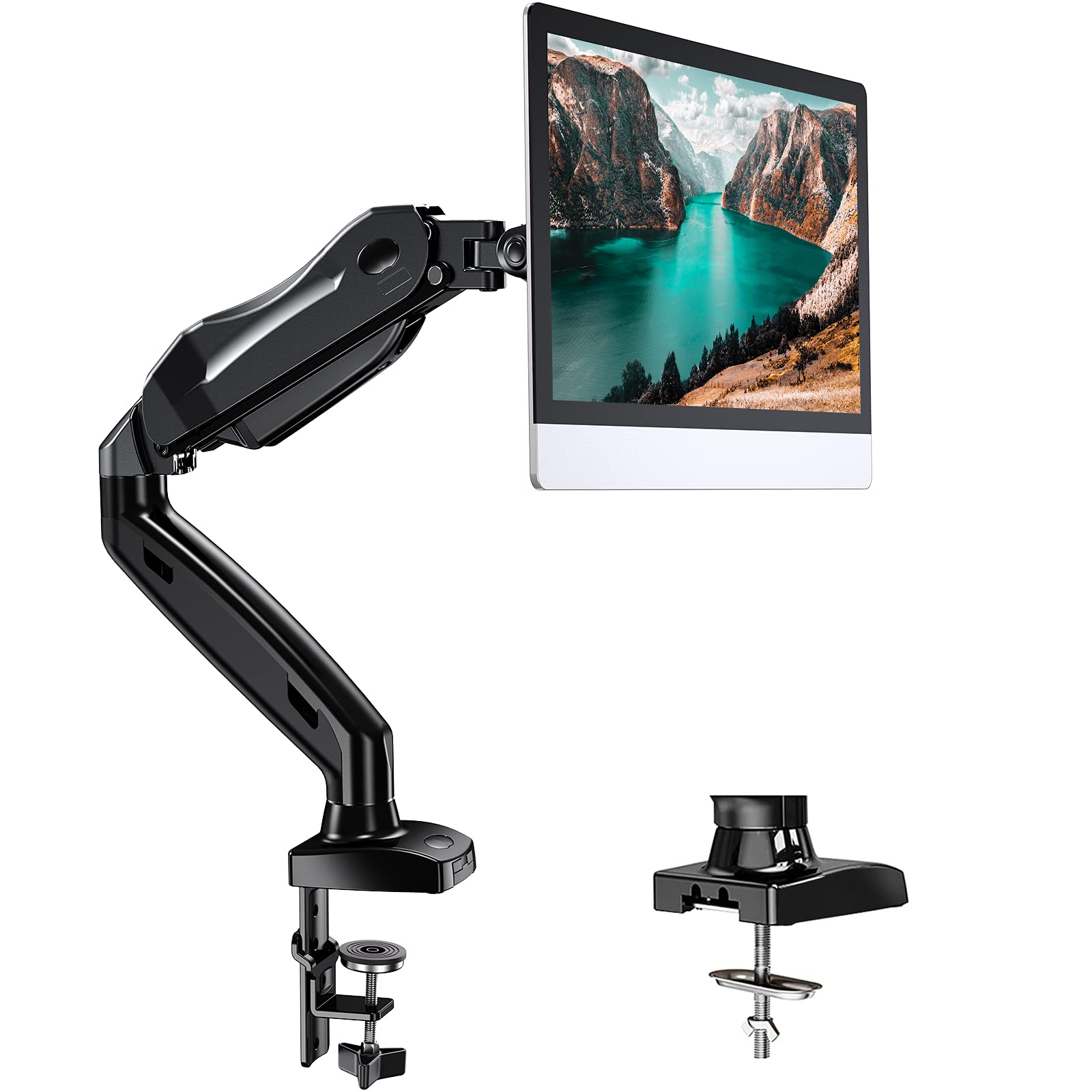 HUANUO Single Monitor Mount Articulating Gas Spring Monitor Arm