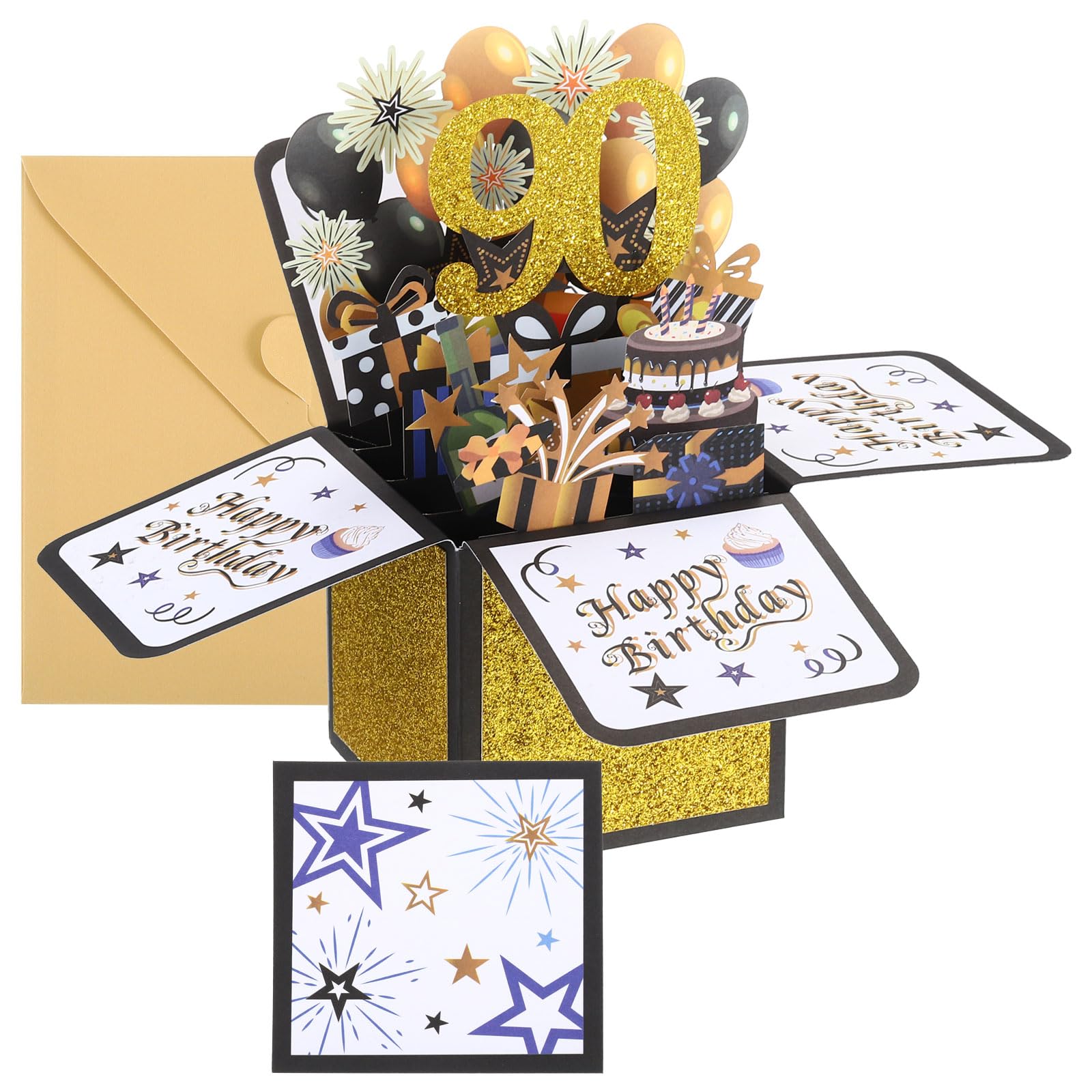 PATIKIL Carta Compleanno 90° Compleanno, Carta Compleanno Pop-Out