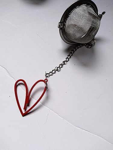 Loose Tea Infuser with Red Heart Charm