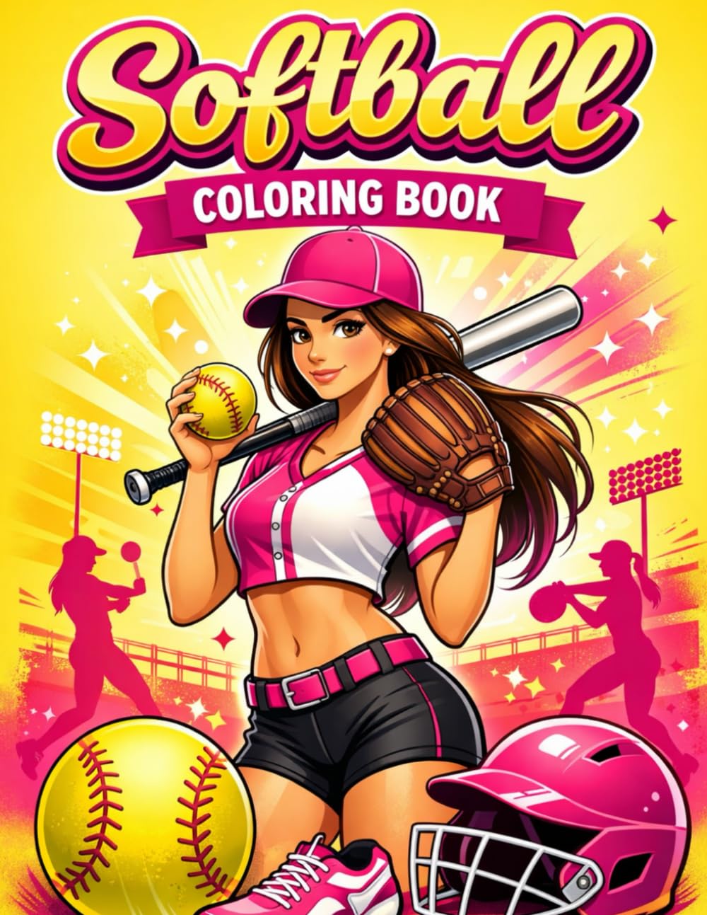 Softball Coloring Book for Girls: 50 Single-Sided Designs for Athletes Who Play Hard | Bold Coloring Pages for Teen Athletes