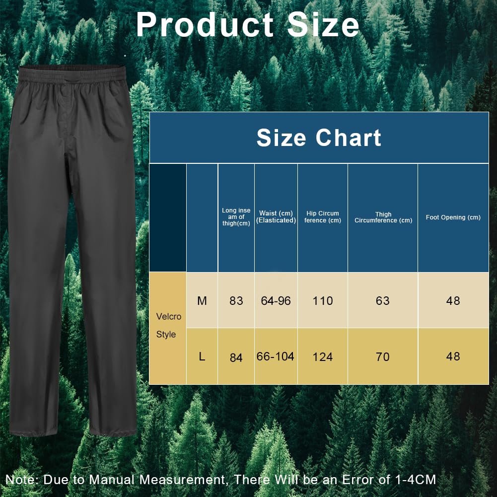 flintronic Pantalons Extérieurs Imperméables, Pantalons de Pluie Imperméables, Pantalon de Pluie Imperméable et Respirant pour Homme