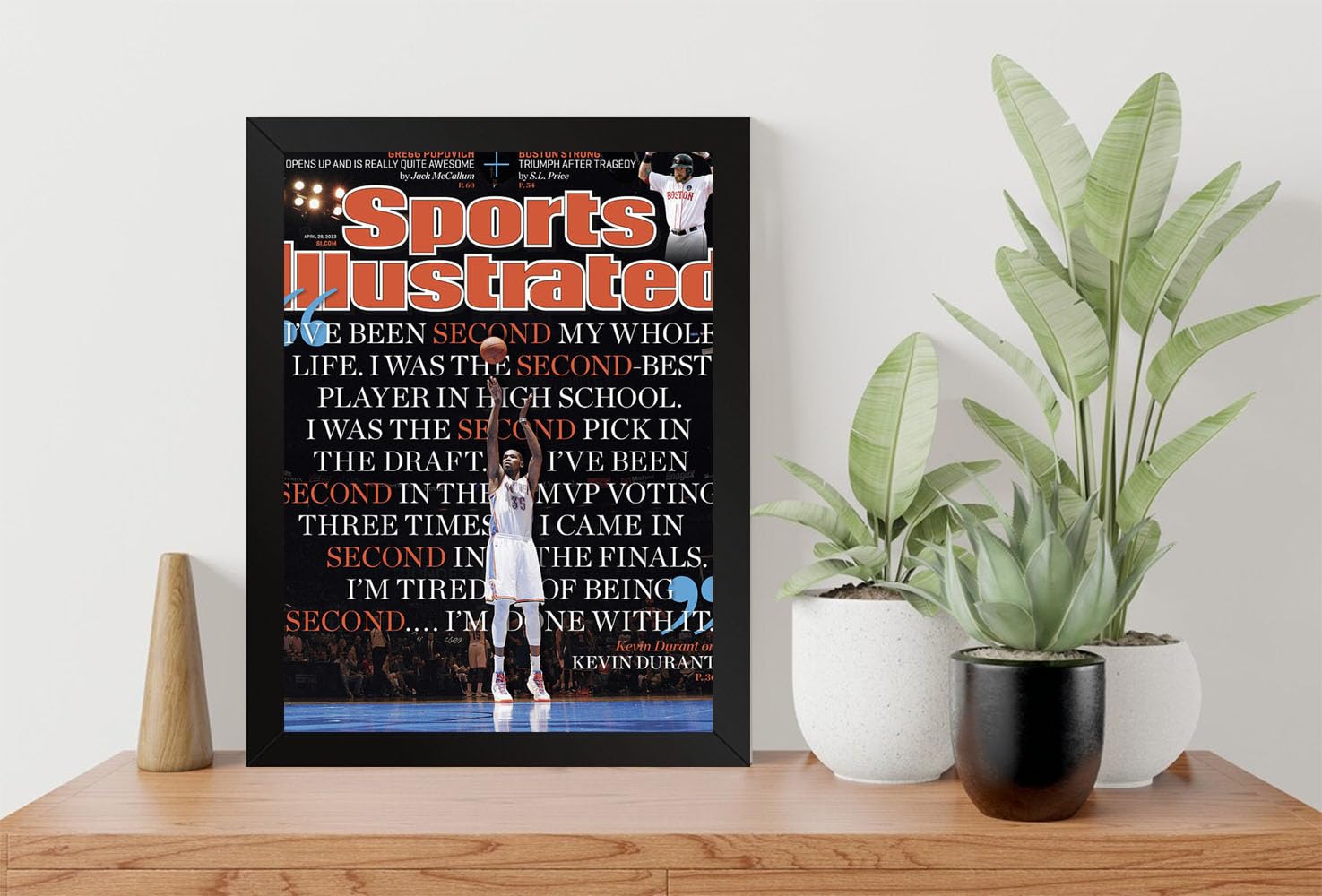 GADGETS WRAP Printed Photo Frame Matte Painting for Home Office Studio Living Room Decoration (9x11inch Black Framed) - Kevin Durant On Kevin Durant