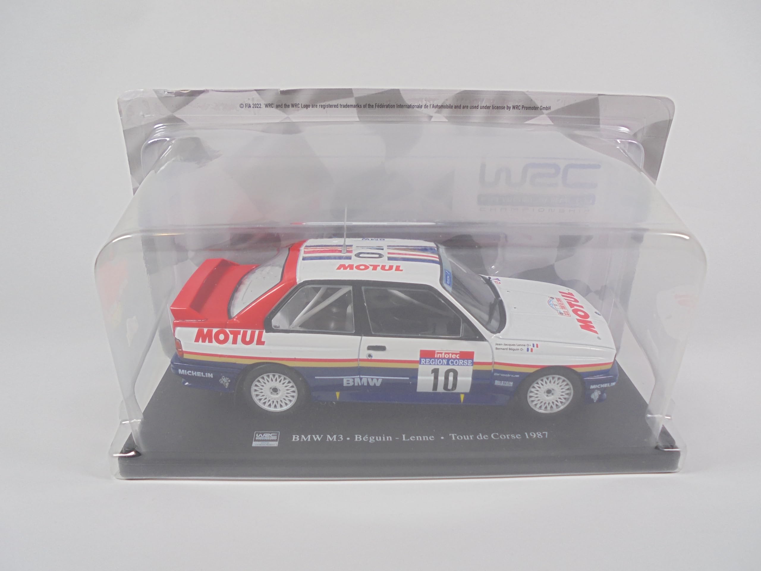 OPO 10 Modello di Auto in Scala 1/24 Compatibile con BMW M3 E30 Beguin/Lenne Winner Rallye Tour de Corse 1987 - RVQ53