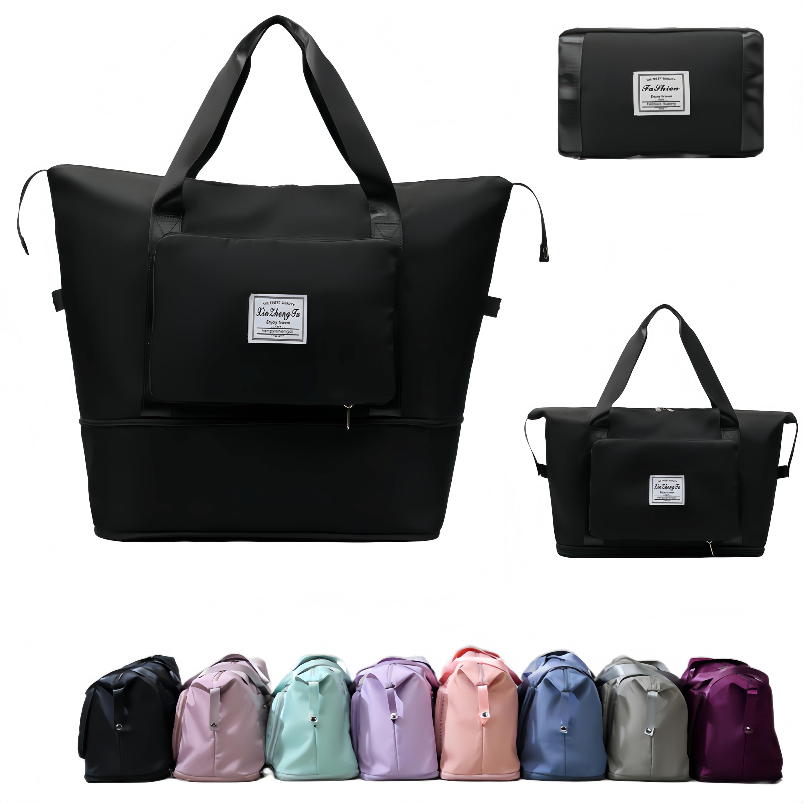 Large Capacity Foldable Travel Bag Expandable lightweight Carry on Bag Dry with Wet Separation Spor Duffel Bags