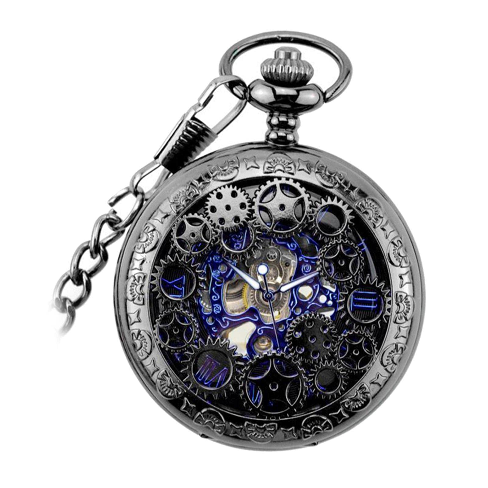 CALANDIS® Steampunk Hands Scale Mechanical Skeleton Pocket Watch Holiday Birthday Gift | (B09ZTXT6VH) Amazon Price History, Amazon Price Tracker
