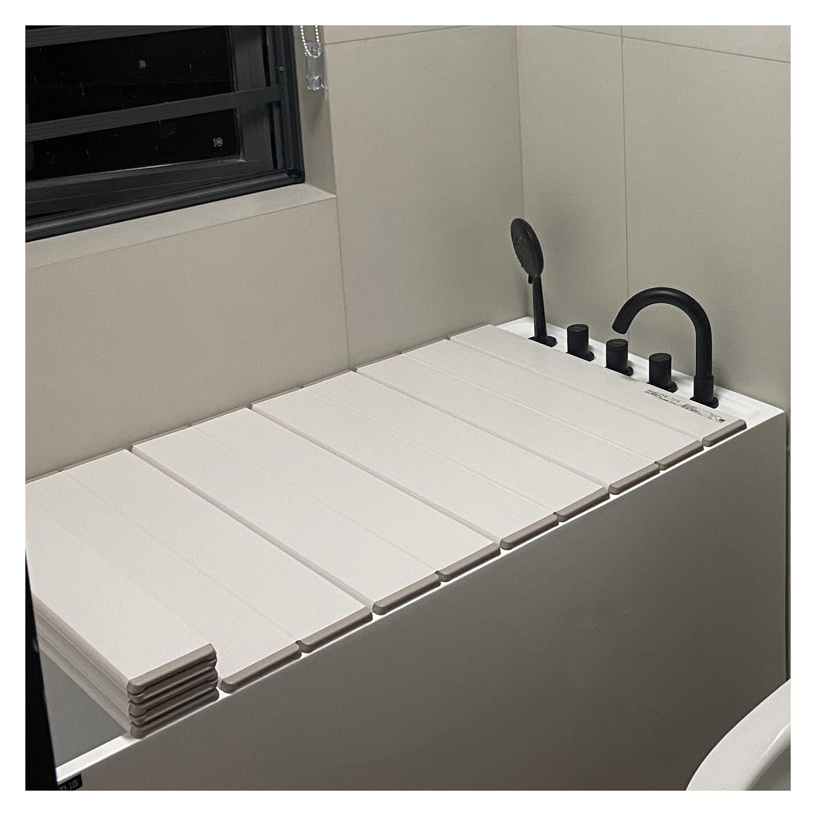JKJZSALJ Foldable Polypropylene Bathtub Cover - Dustproof Insulation Tray For Spa & Milk Baths 1Cm Thick Multi-Functional Perfect For Bathrooms,White-140cmx70cmx1cm