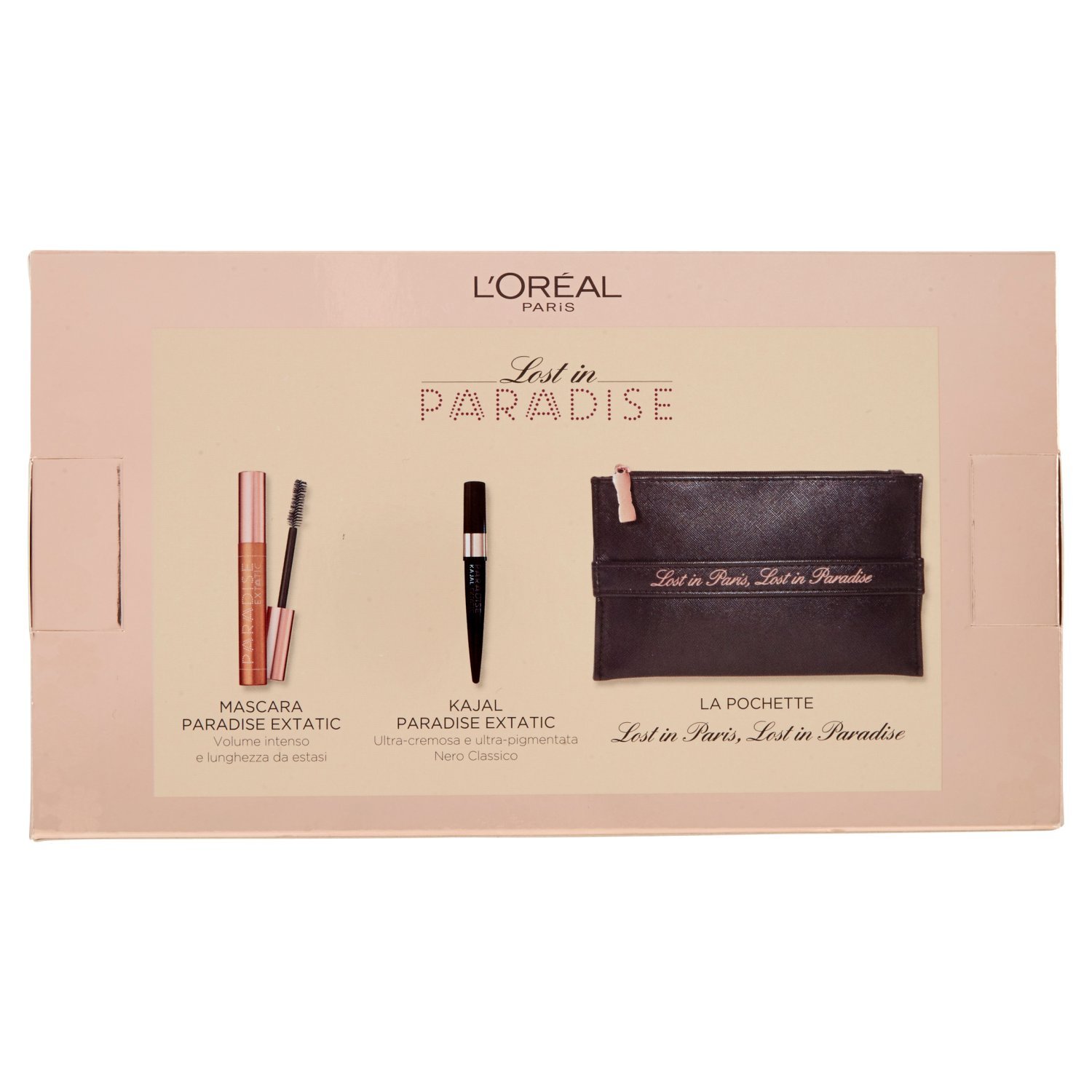 L'Oréal Paris Edizione Limitata Lost in Paradise Pochette Idea Regalo con Mascara Paradise e Matita Kajal Nera