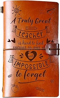 PRSTENLY Teacher Gifts, Teacher Christmas Gifts Leather Journal, Teacher Appreciation Gifts 140 Page Refillable Notebooks, Thank You Back to School Gifts for Teacher Women Men Valentines Thanksgiving