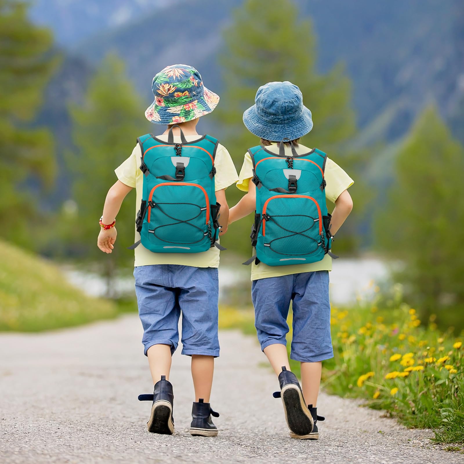 Cozary Sac à Dos Enfant 18L Extérieur, sac à dos de Randonnée Confortable avec Bandes Réfléchissantes Fille de 6 à 12 Ans, Imperméable pour Garçons & Filles Outdoor, École, Sport et Voyage