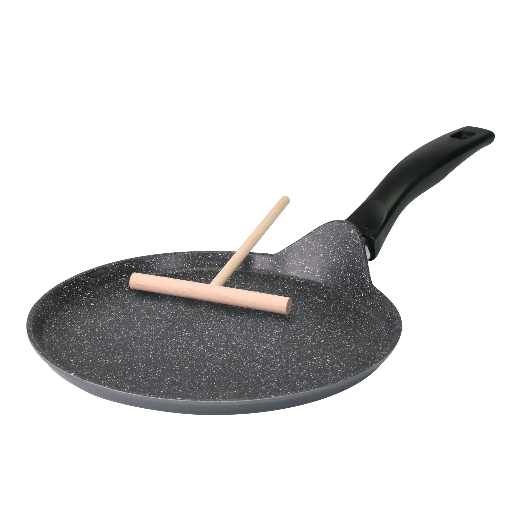 STONELINE - Crepiera con posate, 25 cm, adatta a piani cottura a induzione, in alluminio, colore: Antracite
