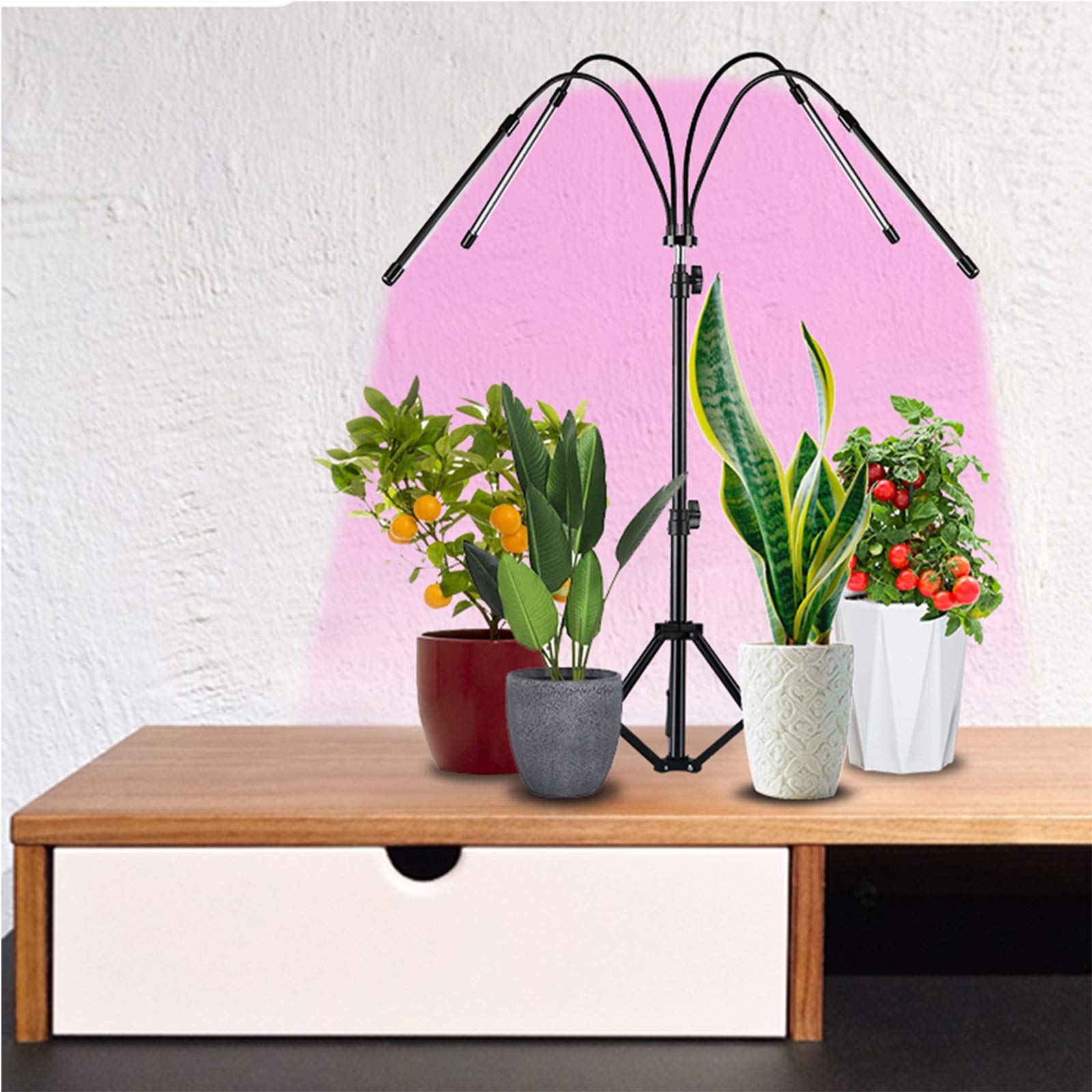 Lampe De Plante,Lampe De Croissance Pour Plantes, 80 Leds 360° Éclairage Horticole Avec Trépied 150Cm, 3 Couleurs De Lumière Et 9 Modes De Luminosité,Avec Chronométrage AUTO - ON / OFF 4H / 8H / 12H