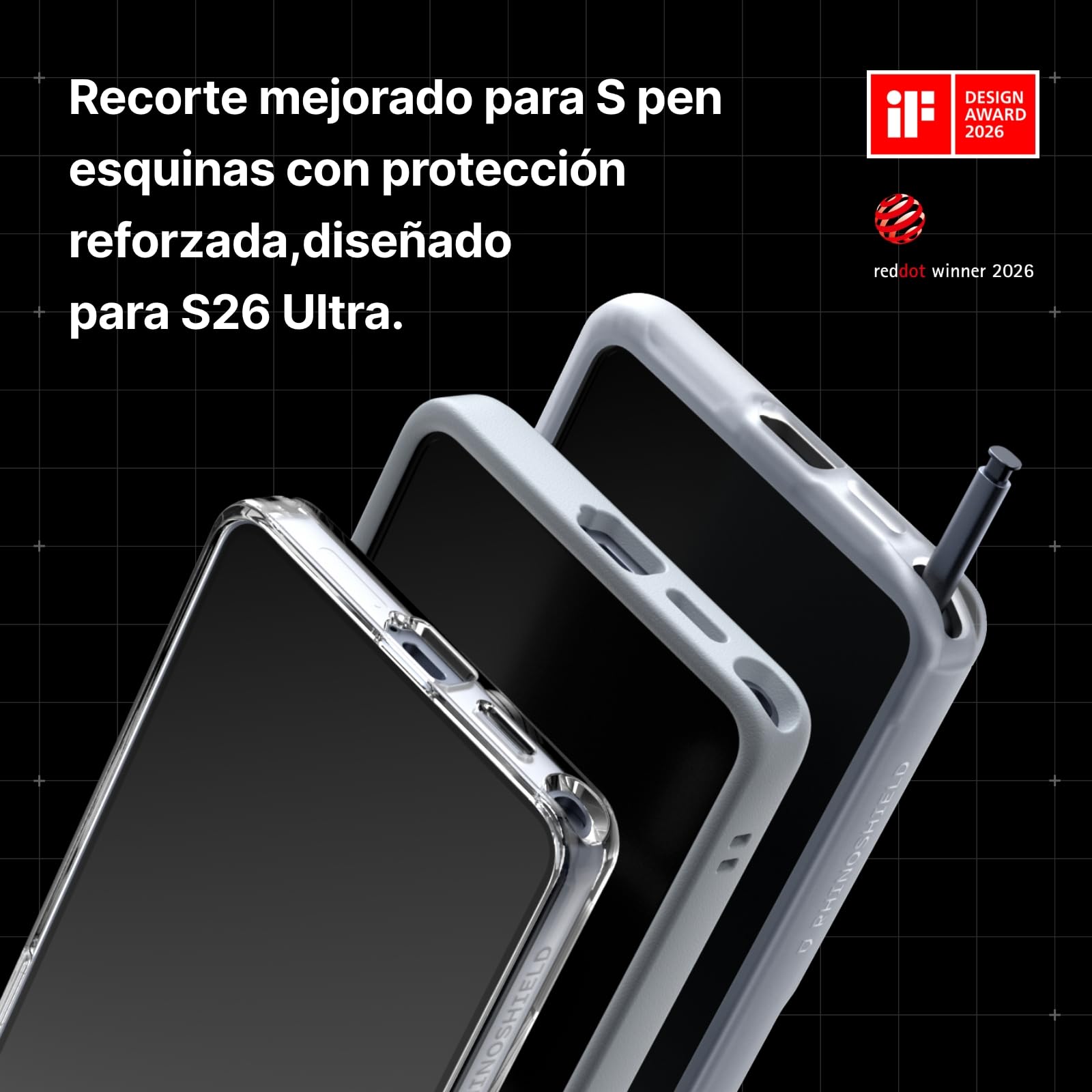 RhinoShield Funda AirX Apta para MagSafe e Galaxy S26 Ultra | Fuerza magnética superior, protección militar multicapa, máxima absorción de impactos y protección interna.