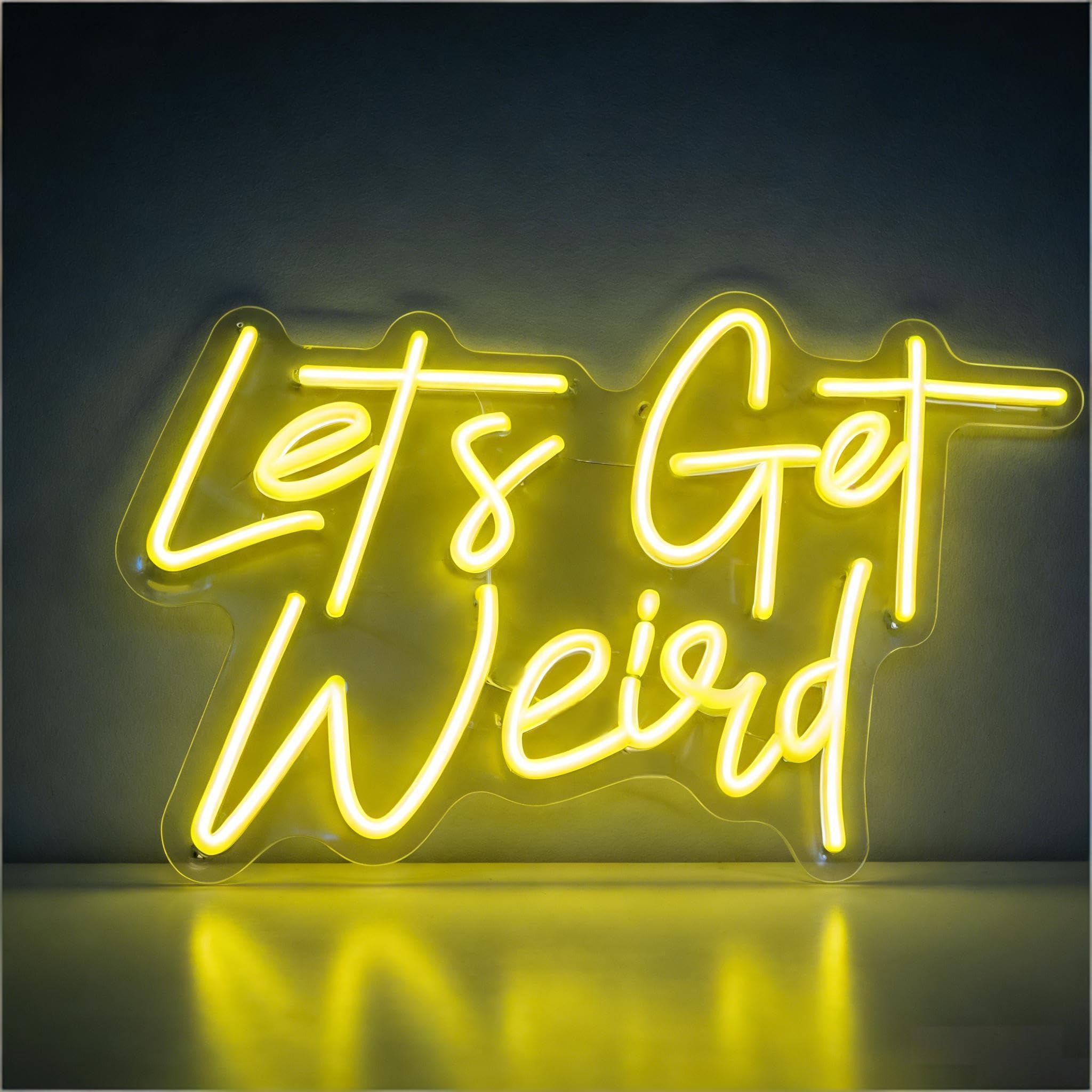 Lets Get Weird LED Neon Sign, USB Powered Dimmable Decorative Neon Light Home Bar Party Game Room Living Room Bedroom Lounge Club Man Cave Fun Wall Table Window Decor 16.1 x 10.2 In