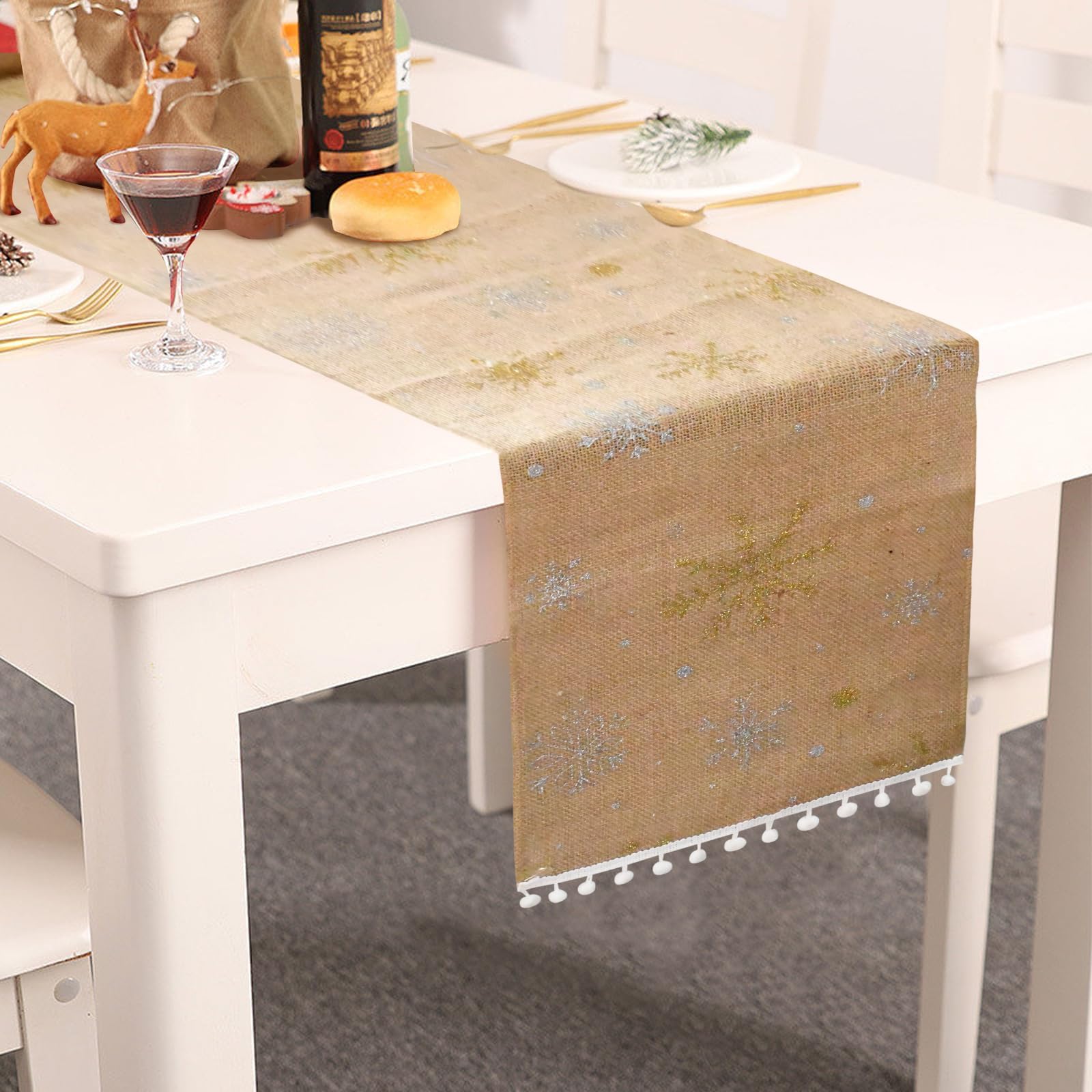 Ameter 108 inches Burlap Table Runner XH-BJ