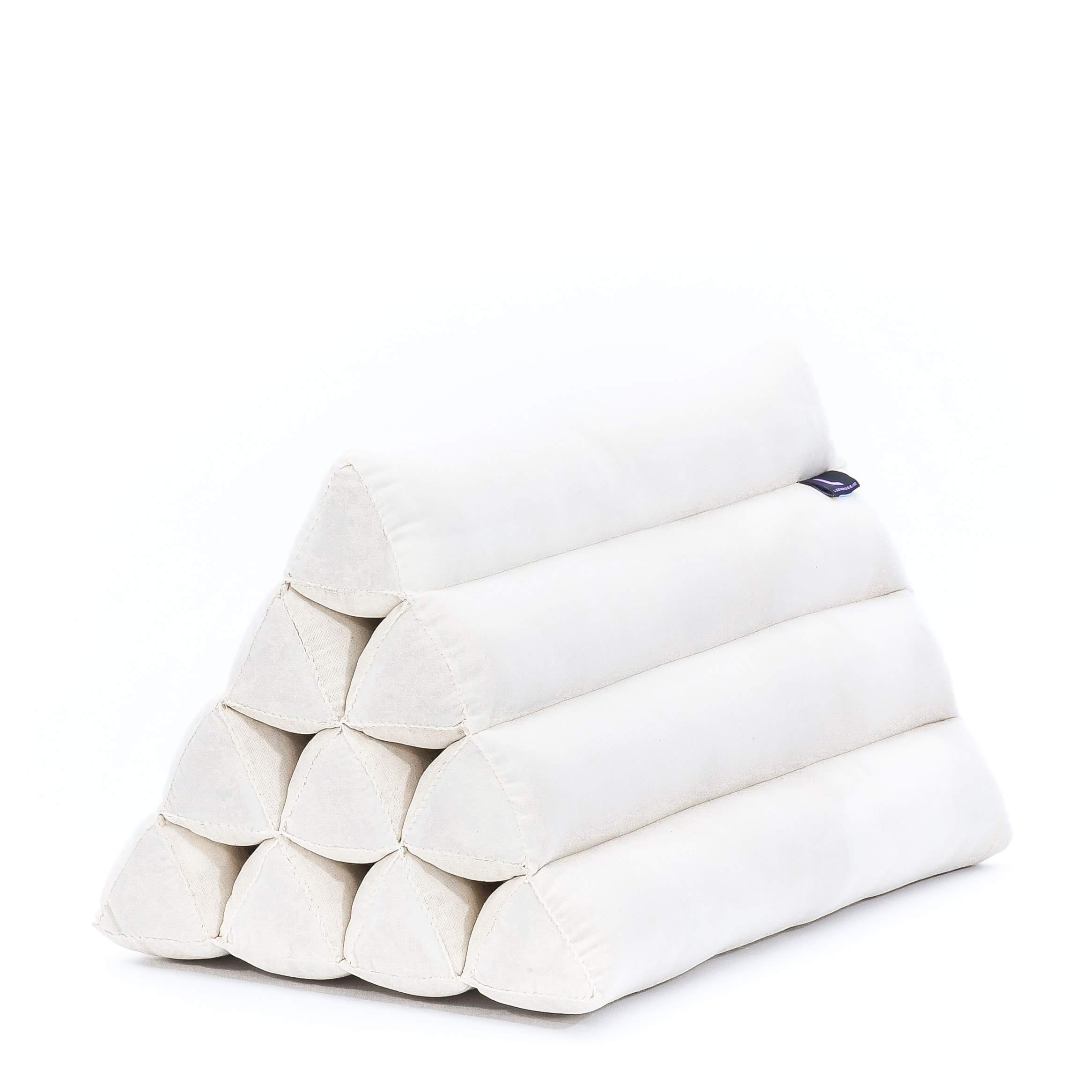 Leewadee Thai Dreieckskissen 50 x 33 x 33 cm - Kapok Rückenstütze | Lese-, Boden- & Meditationskissen mit Rückenkissen - fest & formstabil, ideal als Wohnzimmer-Deko