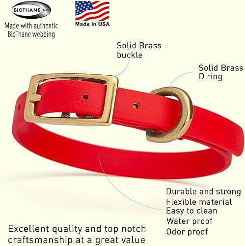 Miniatura 3 de Viper Biothane - Collar de perro resistente al agua, con fuerte revestimiento de nailon con herrajes de latón macizo, a prueba de olores para un