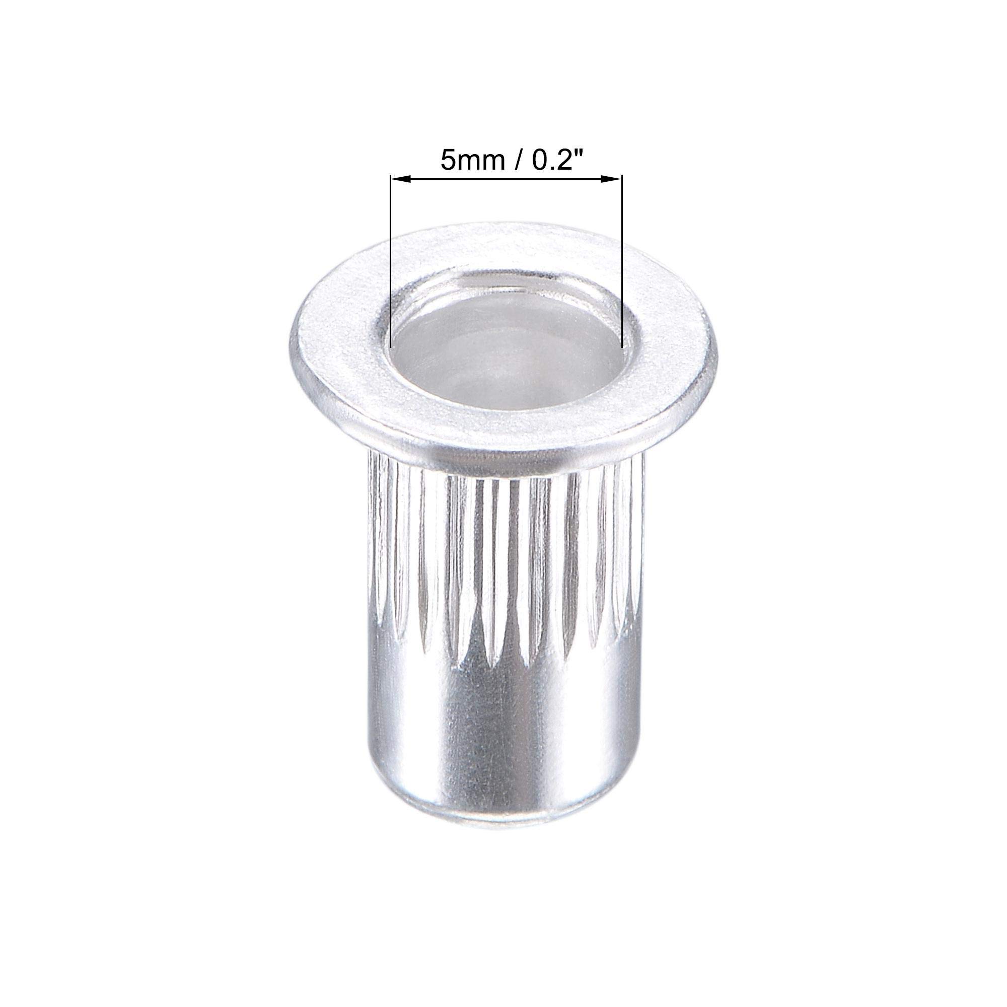 Blind Hole Fastener Nuts Uxcell 1/4-20 Aluminium Alloy Knurled Flat Head Threaded Rivet Nuts