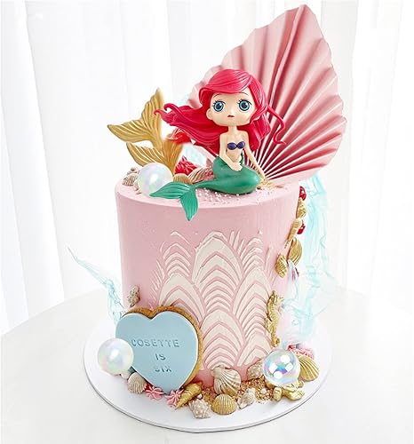 Miniatura 3 de 16 adornos de sirena para tartas de sirena bajo el mar, temática de cumpleaños, boda, baby shower, suministros de decoración de fiesta