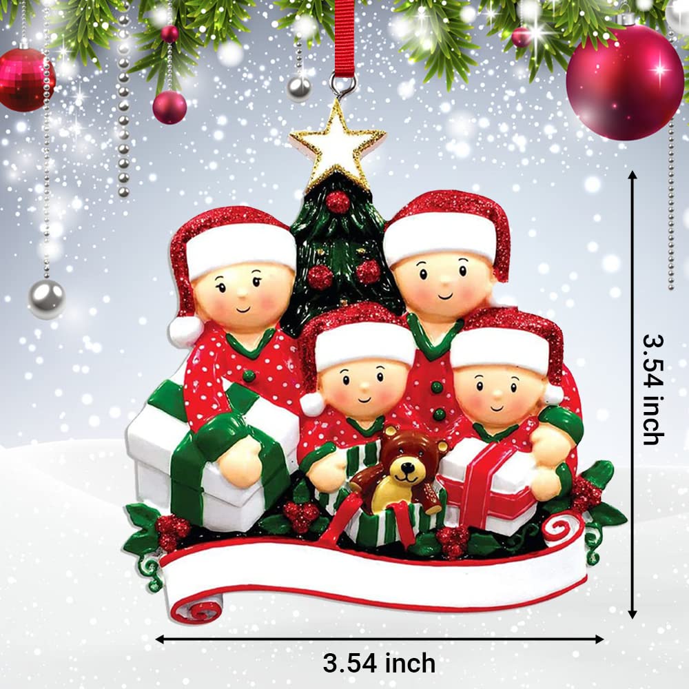 Personalized Family Ornaments - Custom Name Christmas Ornaments for 2-6 Members, DIY Family Keepsake