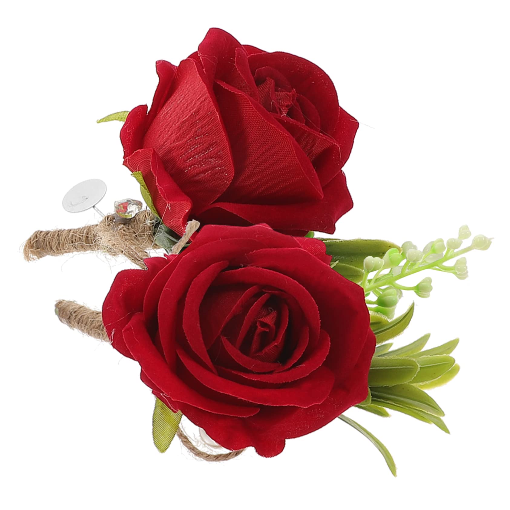 Abaodam 5 Set Di Fiori Artificiali Boutonniere Set Per Festa Di Nozze Simulazione Rose Corsages Spilla Sposo E Damigella Accessori 2 Pz * 5