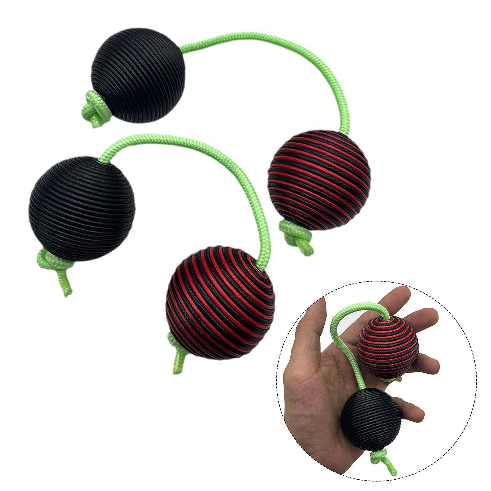 2 Pièces Boule de Sable Rythmique Instruments Percussion Maracas Double Gourde Rattle Drum Jouet Éducation Précoce Matériau Corde Fonction Son, noir rouge