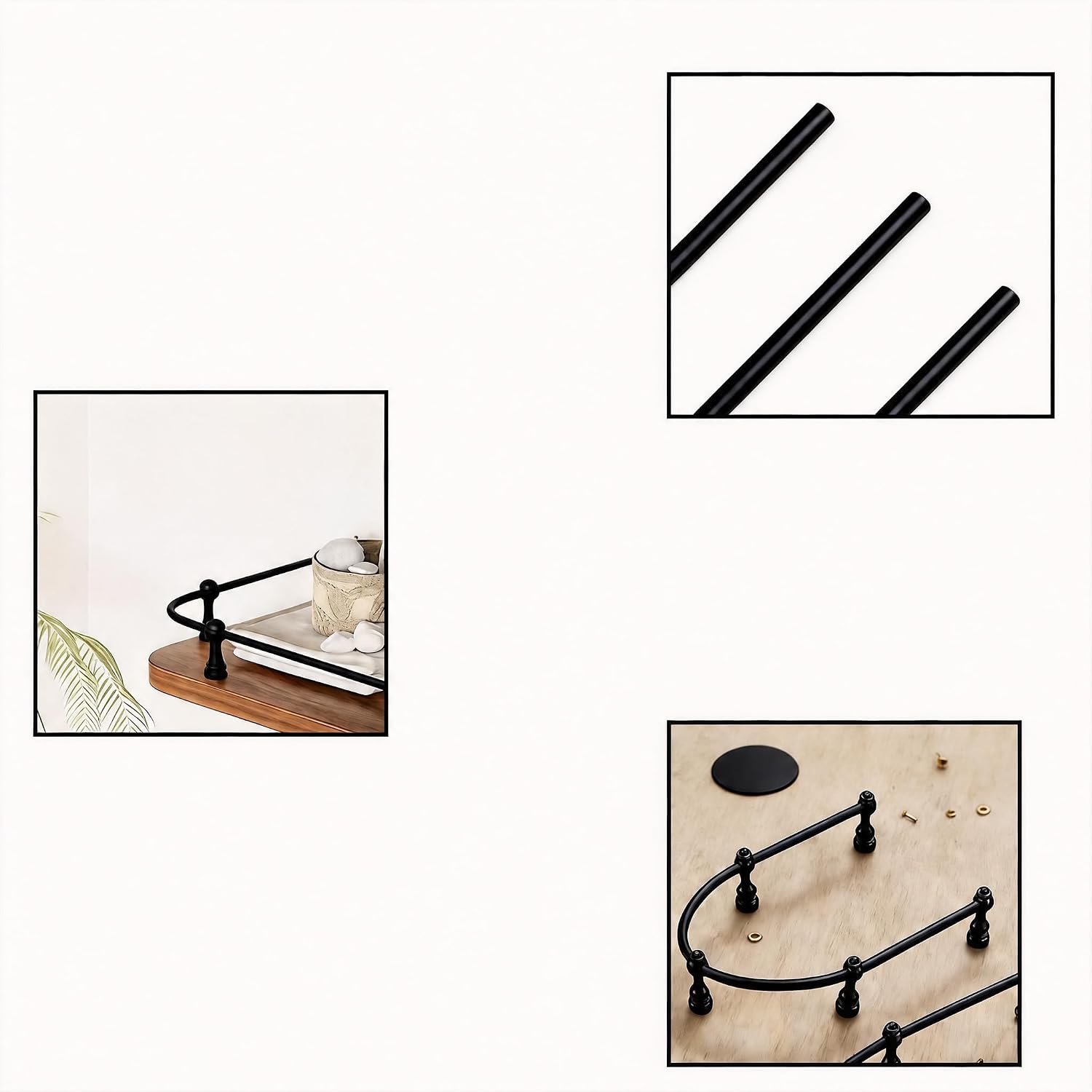 3 Pcs Gallery Rails for Shelves and Cabinets