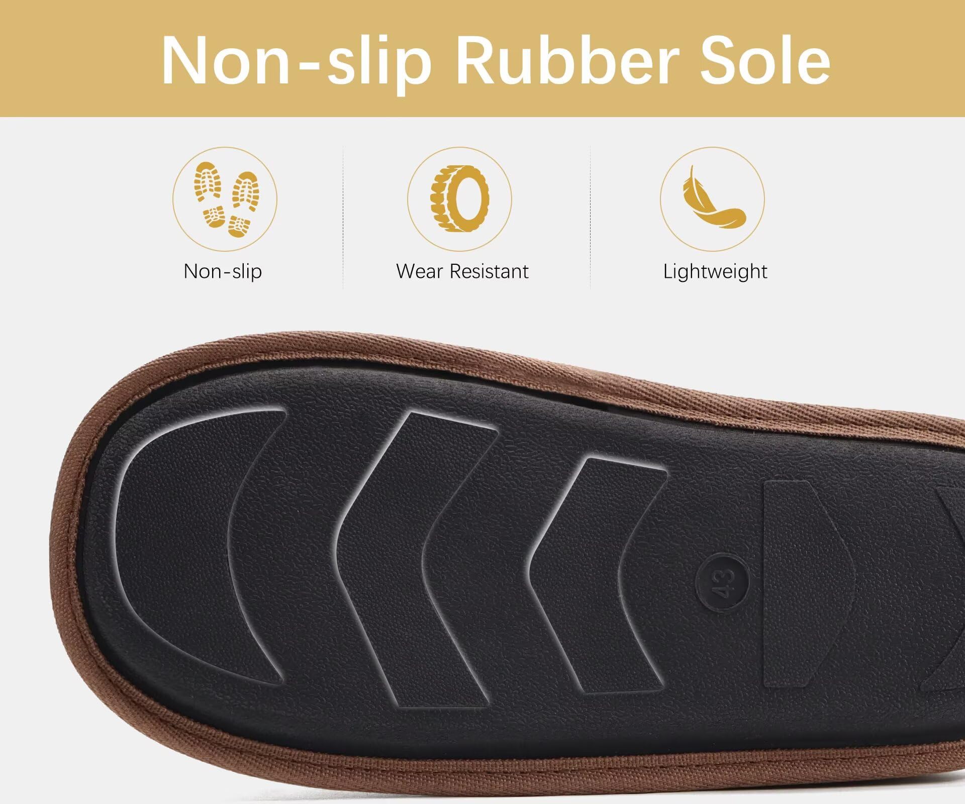 ONCAI Pantofole da Uomo Invernali, Comoda Memory Foam Calde Scarpe da Casa in Lana Con Suola Antiscivolo Taglia 40-49 EU