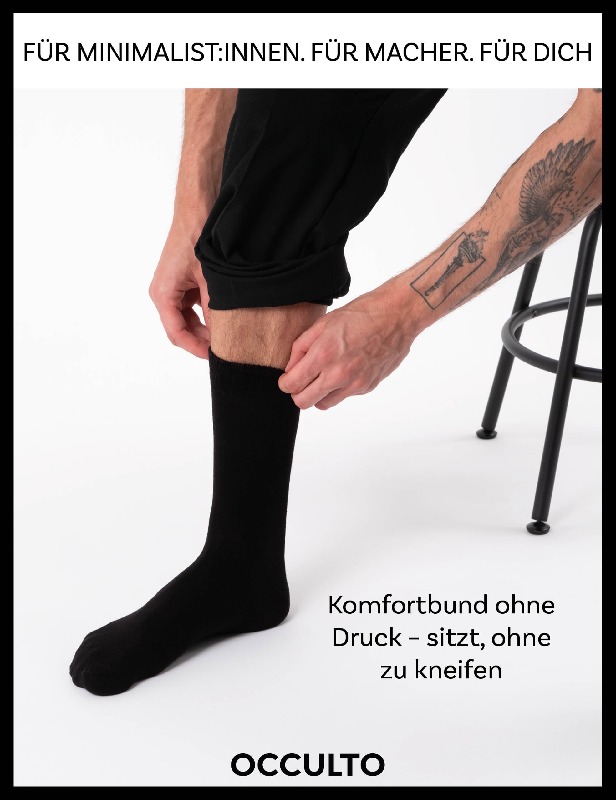 Occulto Herren & Damen Schwarze Socken 10er Pack, 20er Pack, 30er Pack (Modell: Hermann)