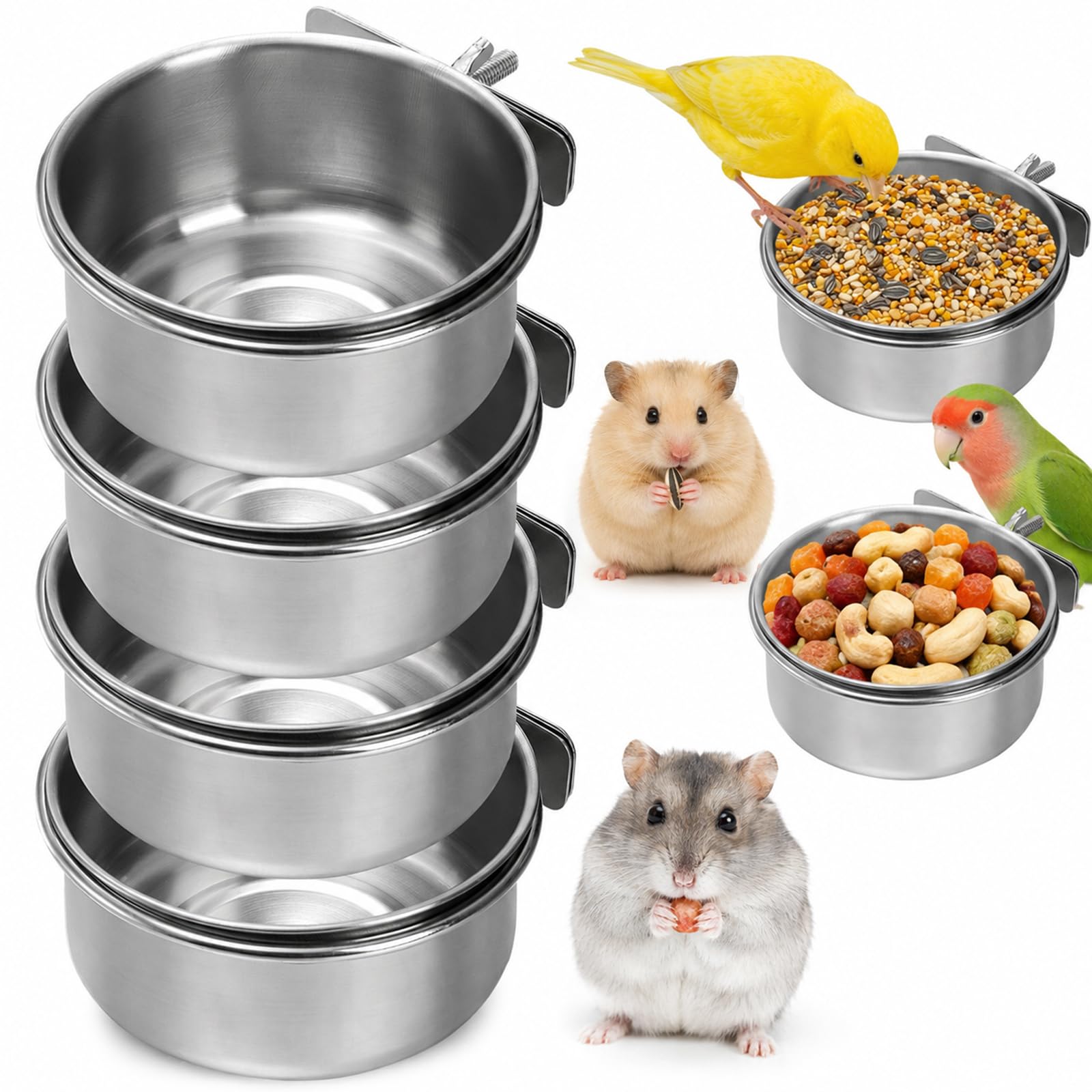 Okllen 4 Pack Bird Feeding Dish Cups - feeding and watering supplies pet | Mubboo