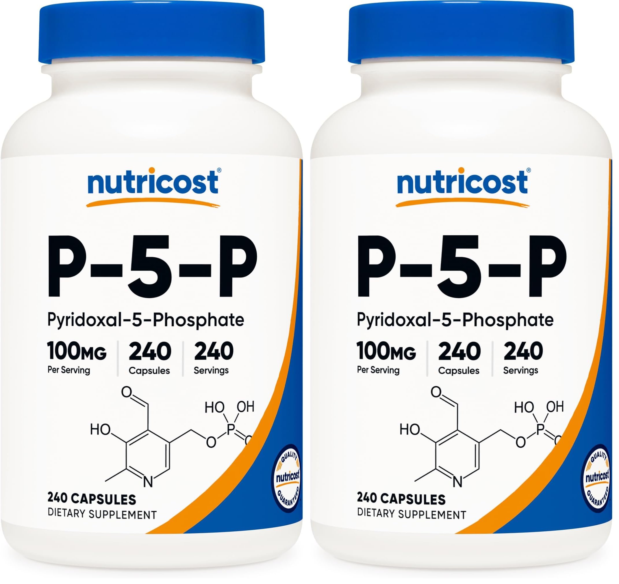 Nutricost P5P Vitamin B6 Supplement 100mg, 240 Capsules, Gluten-Free (Pack of 2) 240 Count (Pack of 2)