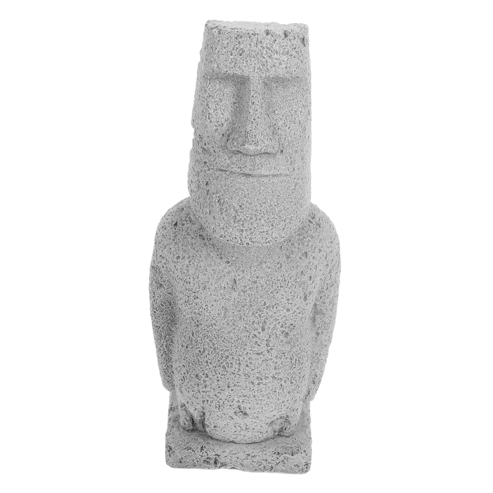 Alipis 3 Pezzi Moai Statua Fish Tank Decor Garden Moai Scultura Desktop Moai Ornamento Acquario Decorazione Giardino Moai Decor Fish Tank Adorn Fish Tank Landscape Moai Figurine Arenaria