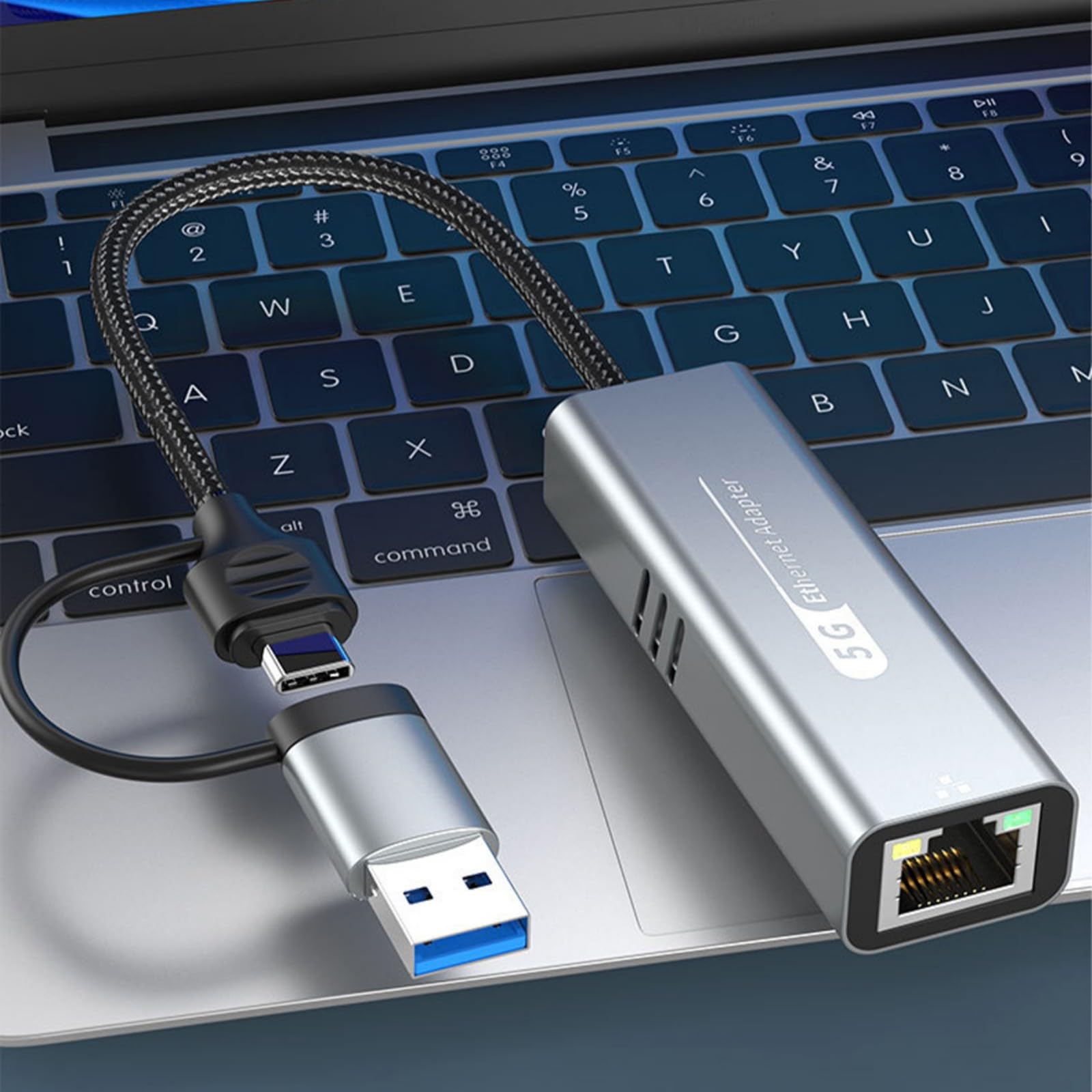 Adattatore USB 5GHz Gigabit Ethernet per desktop laptop server scheda di rete cavo ad alta velocità con 2 porte