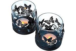 Lily's Home Cutout Shadow Box Votive Butterfly Candle Holder