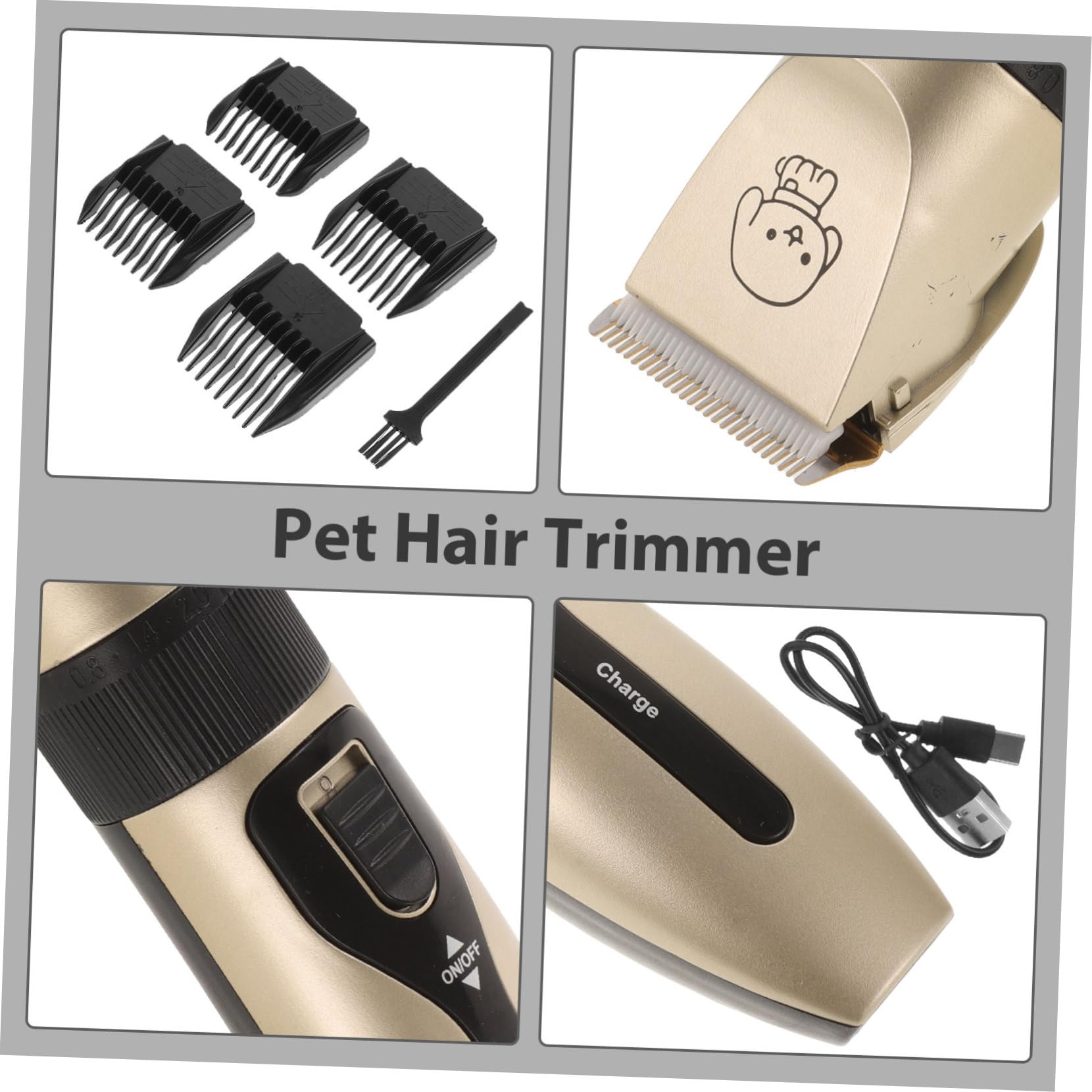 YARNOW Recortador De Pelo Para Perros y Gatos Cortapelos Mascotas Máquina De Cortar Pelo Bajo Vibración y Diseño Silencioso
