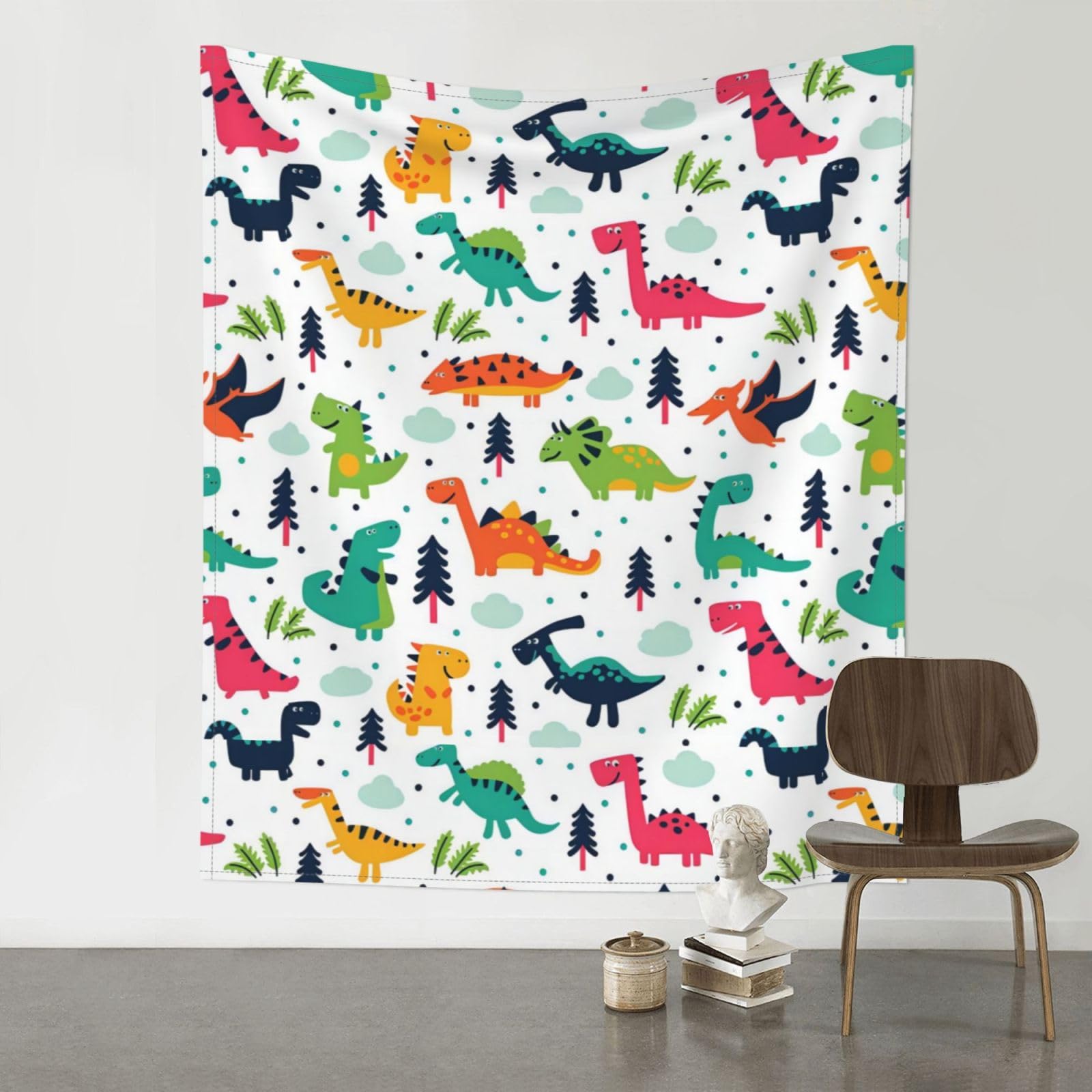 YYHWHJDE Cartoon Dinosaur Prints 60x51in Wall Tapestry – Boho Decor Throw Blanket for Bedroom, Dorm, Beach Cover, Picnic & More