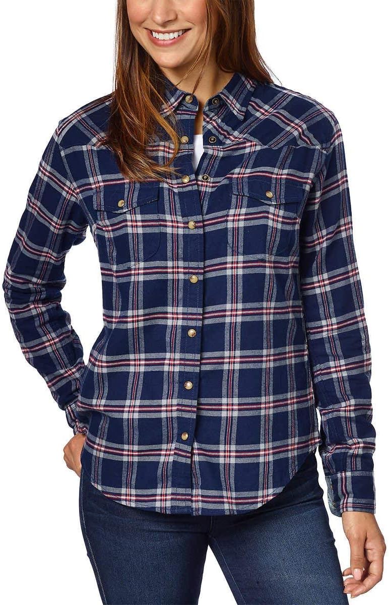 Ladies' Flannel Shirt (L, BLUE)