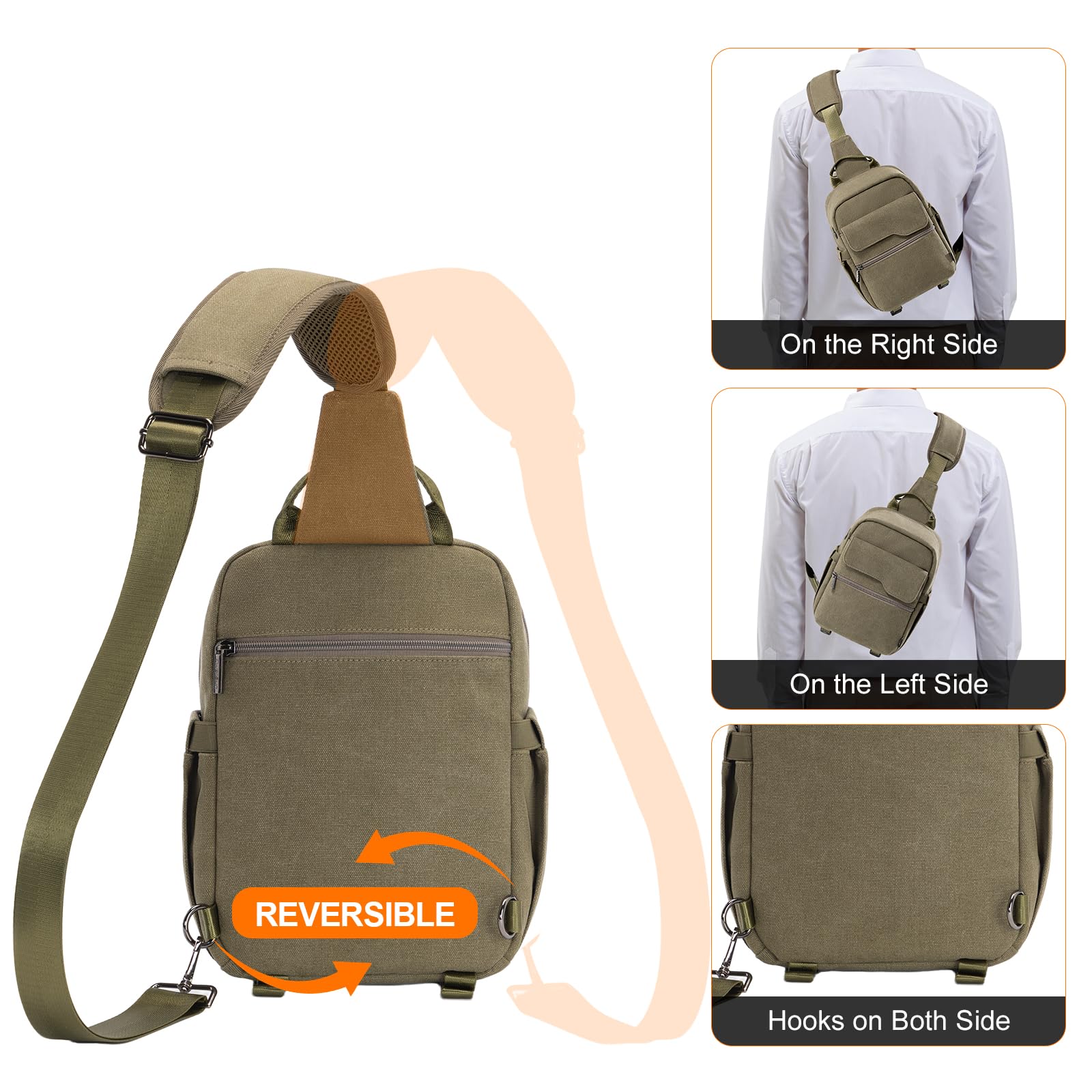 Cwatcun Borsa a tracolla per fotocamera compatta, in tela, impermeabile, borsa da viaggio per fotocamere Canon, Nikon, Sony, Fuji DSLR/SLR/Mirrorless, obiettivi e accessori