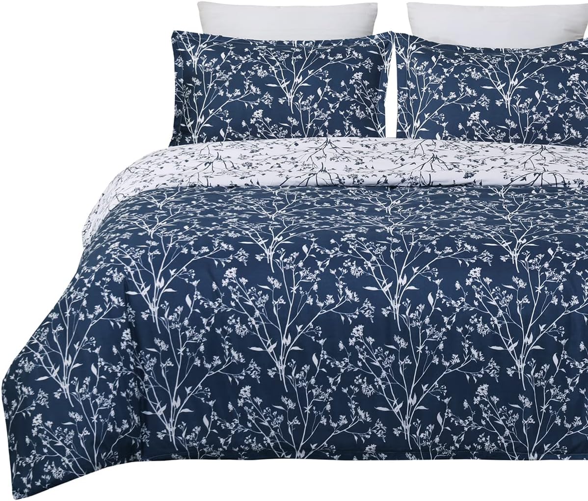 Vaulia Soft Microfiber Floral Duvet Cover Set, Modern