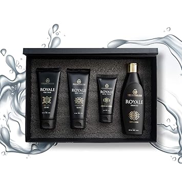 India Grooming Club Bath and Beyond- The Royale Grooming Experience Gift Box- Set of 4 with Face wash, Body Wash, Shampoo and Facial Cream (from IGC)
