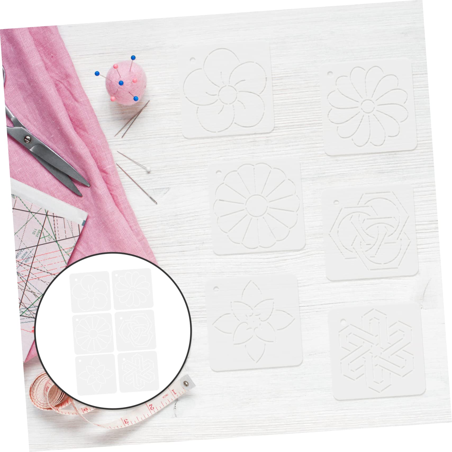 Operitacx 24piezas Plantillas De Acolchado Acrílico Para Bordado y Costura De Reutilizables y Prácticas Para Manualidades y Proyectos De Patchwork